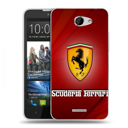 Дизайнерский пластиковый чехол для HTC Desire 516 Ferrari