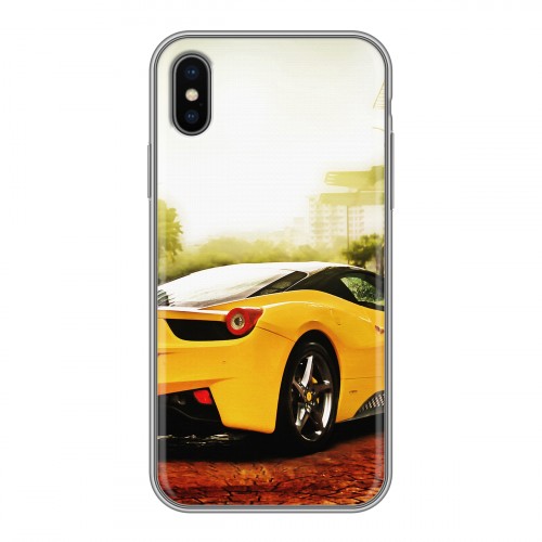 Дизайнерский силиконовый чехол для Iphone x10 Ferrari