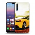 Дизайнерский силиконовый с усиленными углами чехол для Huawei P20 Pro Ferrari