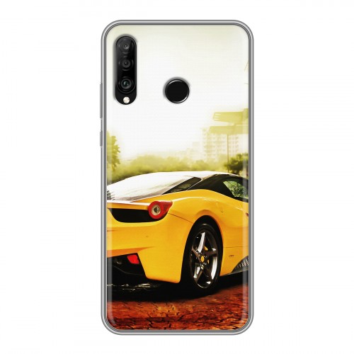 Дизайнерский силиконовый с усиленными углами чехол для Huawei P30 Lite Ferrari