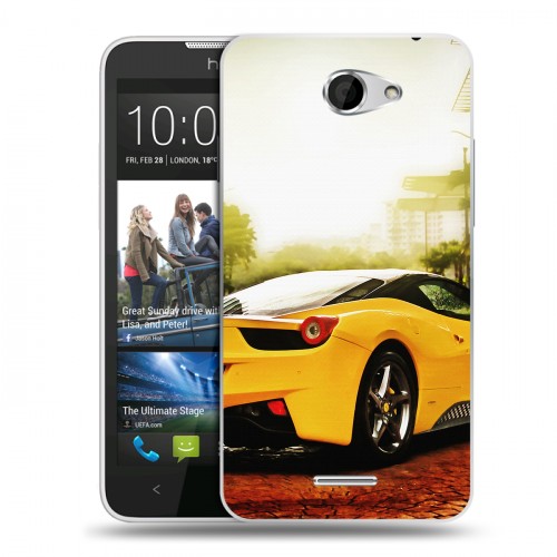 Дизайнерский пластиковый чехол для HTC Desire 516 Ferrari