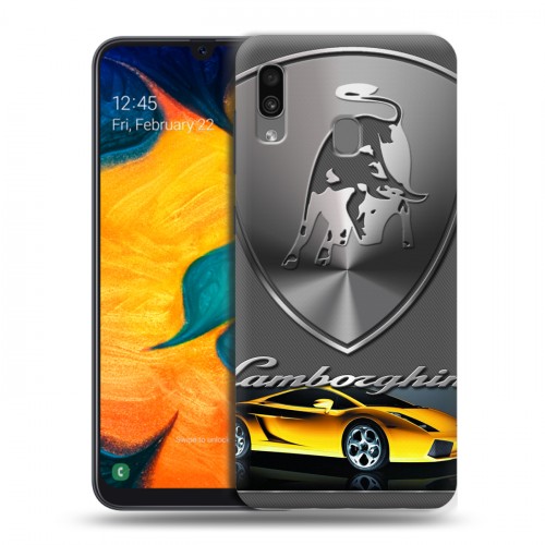 Дизайнерский силиконовый чехол для Samsung Galaxy A30 Lamborghini