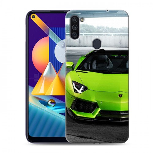 Дизайнерский пластиковый чехол для Samsung Galaxy M11 Lamborghini