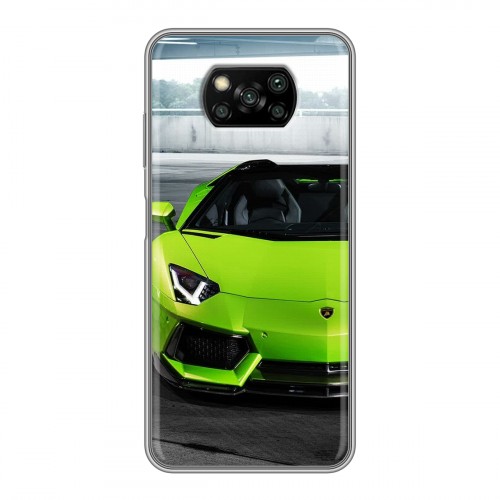 Дизайнерский силиконовый с усиленными углами чехол для Xiaomi Poco X3 Lamborghini