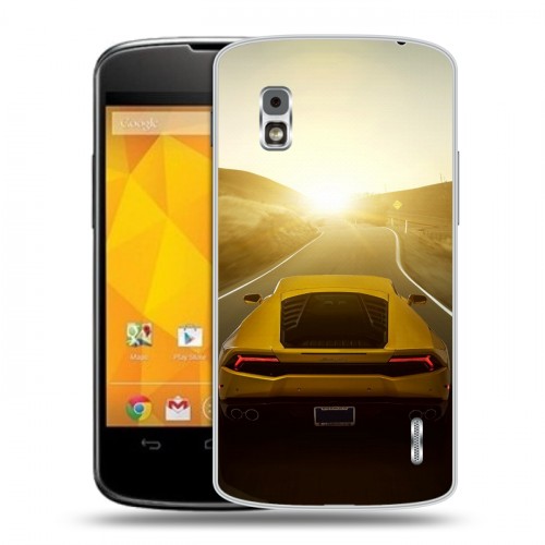 Дизайнерский пластиковый чехол для LG Google Nexus 4 Lamborghini