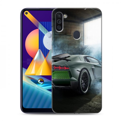 Дизайнерский пластиковый чехол для Samsung Galaxy M11 Lamborghini