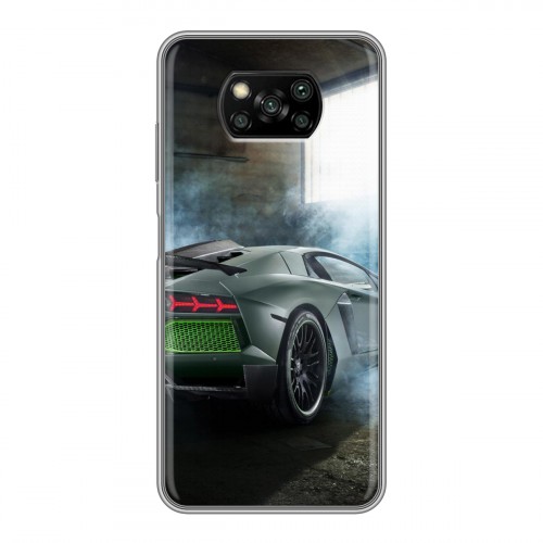 Дизайнерский силиконовый с усиленными углами чехол для Xiaomi Poco X3 Lamborghini