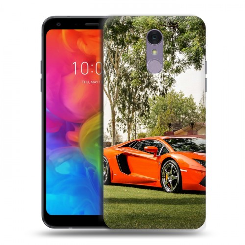 Дизайнерский пластиковый чехол для LG Q7 Lamborghini