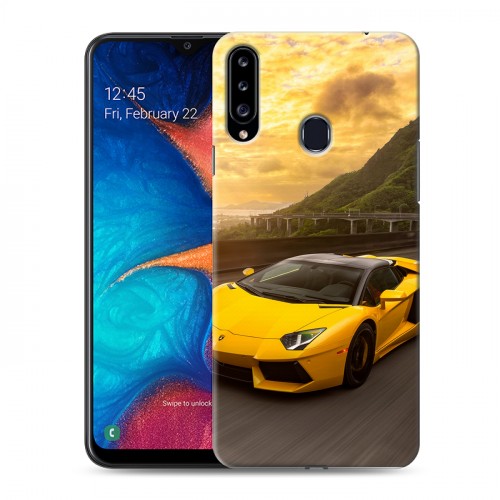 Дизайнерский пластиковый чехол для Samsung Galaxy A20s Lamborghini