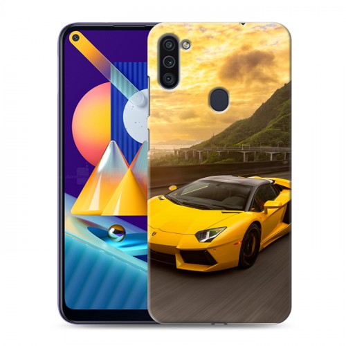 Дизайнерский пластиковый чехол для Samsung Galaxy M11 Lamborghini