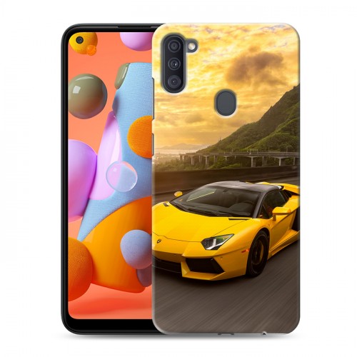 Дизайнерский силиконовый с усиленными углами чехол для Samsung Galaxy A11 Lamborghini