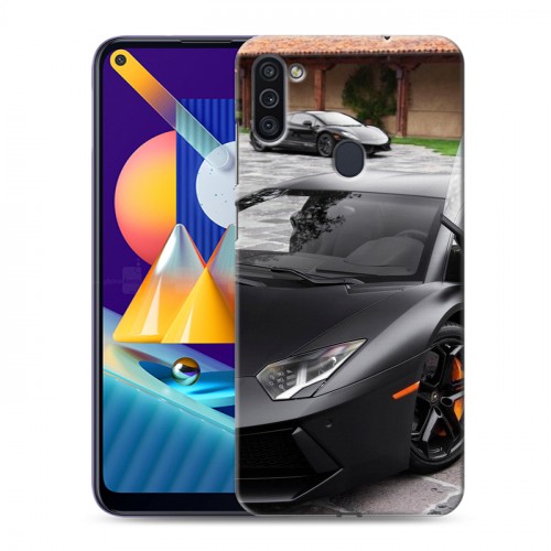 Дизайнерский пластиковый чехол для Samsung Galaxy M11 Lamborghini