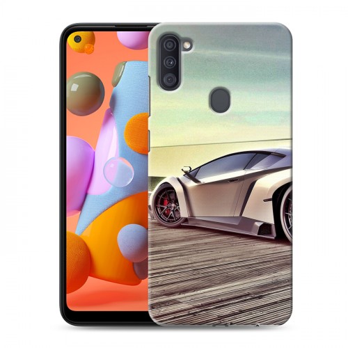 Дизайнерский силиконовый с усиленными углами чехол для Samsung Galaxy A11 Lamborghini