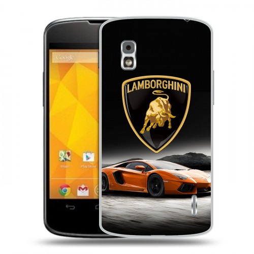 Дизайнерский пластиковый чехол для LG Google Nexus 4 Lamborghini