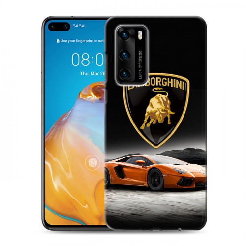 Дизайнерский силиконовый с усиленными углами чехол для Huawei P40 Lamborghini