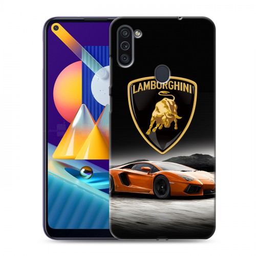 Дизайнерский пластиковый чехол для Samsung Galaxy M11 Lamborghini