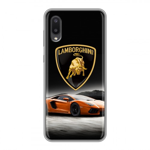 Дизайнерский пластиковый чехол для Samsung Galaxy A02 Lamborghini