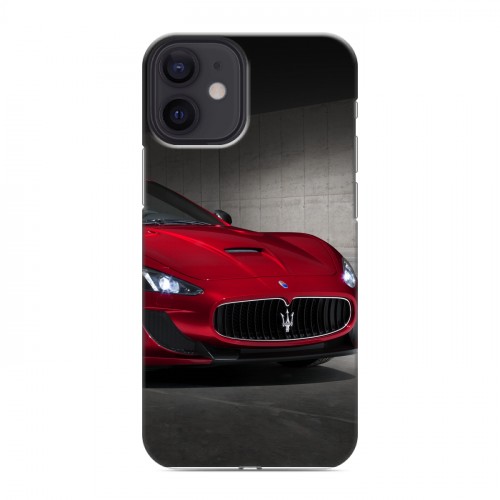 Дизайнерский силиконовый с усиленными углами чехол для Iphone 12 Mini Maserati