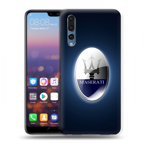 Дизайнерский силиконовый с усиленными углами чехол для Huawei P20 Pro Maserati