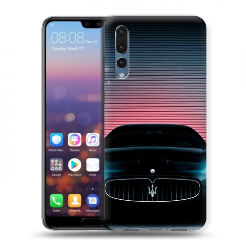 Дизайнерский силиконовый с усиленными углами чехол для Huawei P20 Pro Maserati