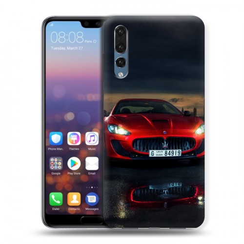 Дизайнерский силиконовый с усиленными углами чехол для Huawei P20 Pro Maserati