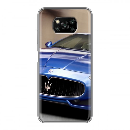 Дизайнерский силиконовый с усиленными углами чехол для Xiaomi Poco X3 Maserati