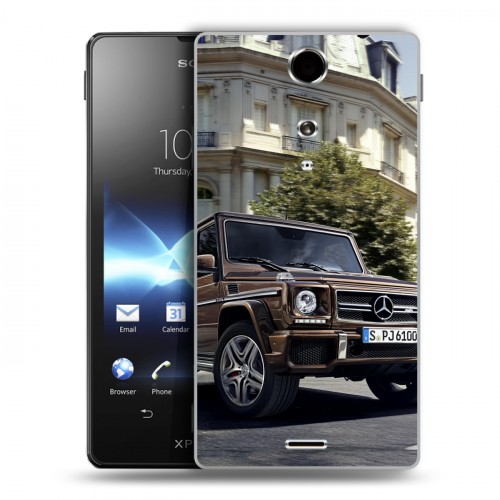 Дизайнерский пластиковый чехол для Sony Xperia TX Mercedes