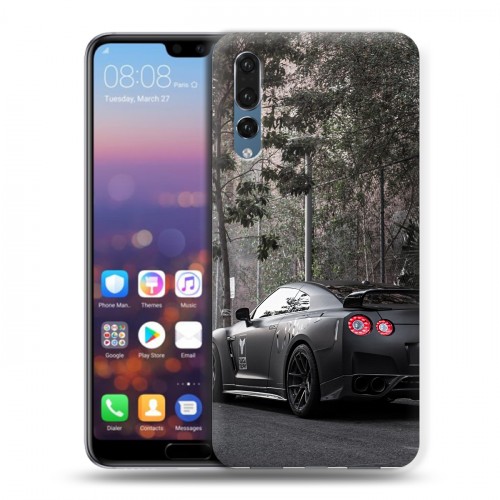 Дизайнерский силиконовый с усиленными углами чехол для Huawei P20 Pro Nissan