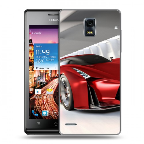 Дизайнерский пластиковый чехол для Huawei Ascend P1 Nissan