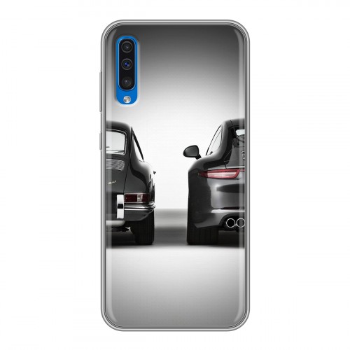 Дизайнерский силиконовый с усиленными углами чехол для Samsung Galaxy A50 Porsche