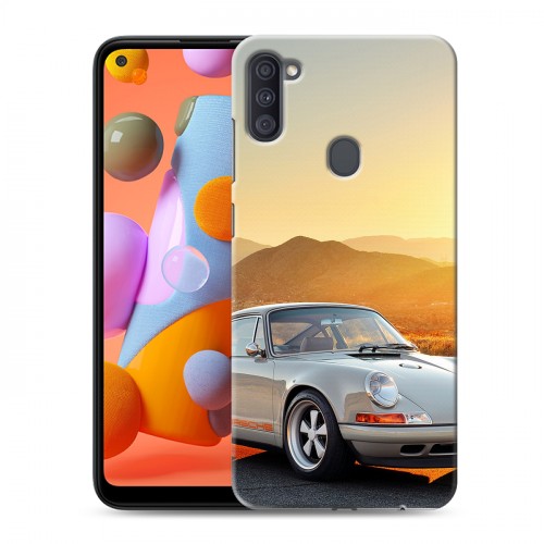 Дизайнерский силиконовый с усиленными углами чехол для Samsung Galaxy A11 Porsche