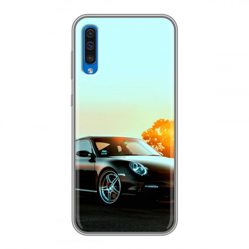 Дизайнерский силиконовый с усиленными углами чехол для Samsung Galaxy A50 Porsche