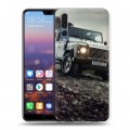 Дизайнерский силиконовый с усиленными углами чехол для Huawei P20 Pro Land Rover