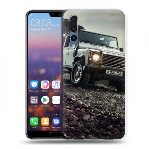 Дизайнерский силиконовый с усиленными углами чехол для Huawei P20 Pro Land Rover