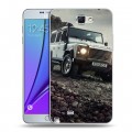 Дизайнерский пластиковый чехол для Samsung Galaxy Note 2 Land Rover