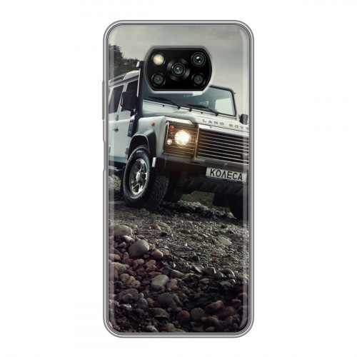 Дизайнерский силиконовый с усиленными углами чехол для Xiaomi Poco X3 Land Rover