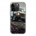 Дизайнерский силиконовый чехол для Iphone 14 Pro Land Rover