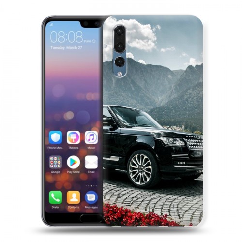 Дизайнерский силиконовый с усиленными углами чехол для Huawei P20 Pro Land Rover