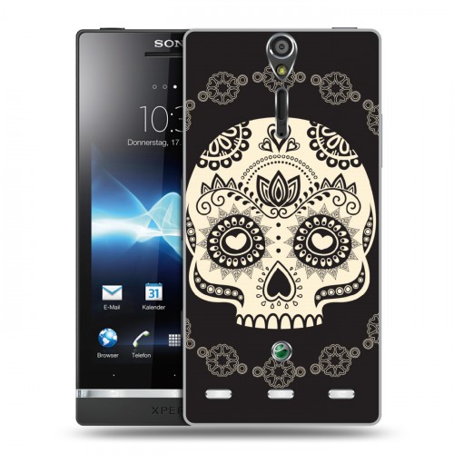 Дизайнерский пластиковый чехол для Sony Xperia S Узорные черепа