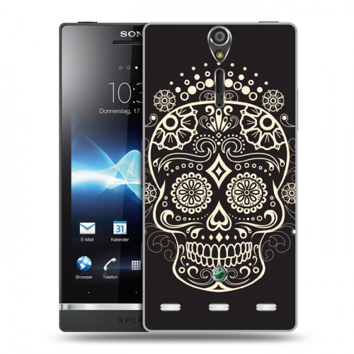 Дизайнерский пластиковый чехол для Sony Xperia S Узорные черепа