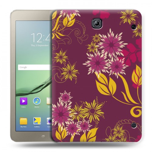 Дизайнерский силиконовый чехол для Samsung Galaxy Tab S2 8.0 Цветочные паттерны