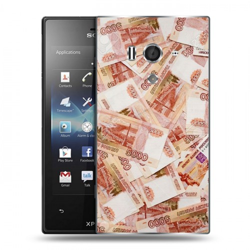 Дизайнерский пластиковый чехол для Sony Xperia acro S Текстуры денег