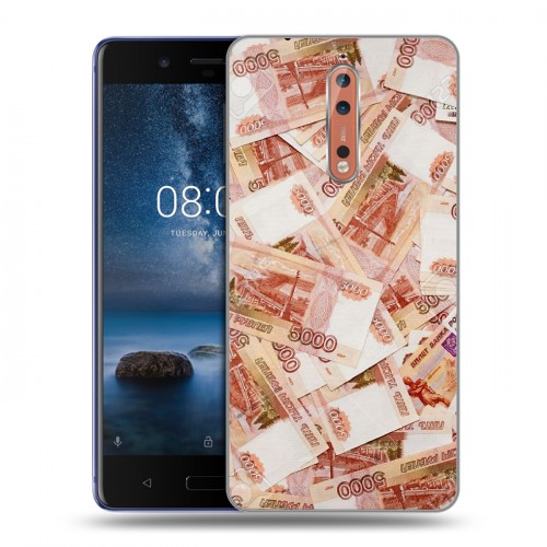 Дизайнерский пластиковый чехол для Nokia 8 Текстуры денег