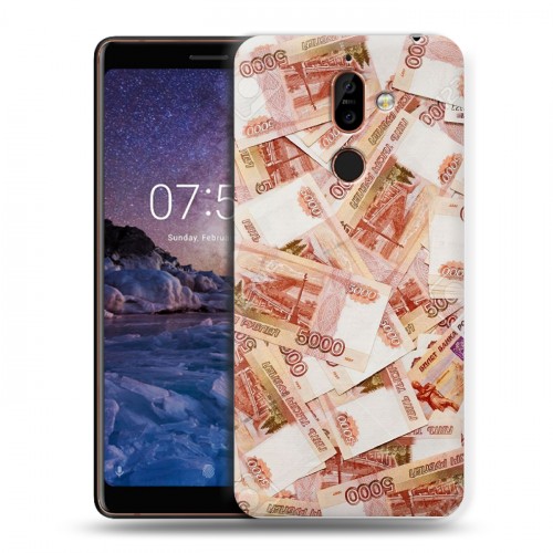 Дизайнерский пластиковый чехол для Nokia 7 Plus Текстуры денег