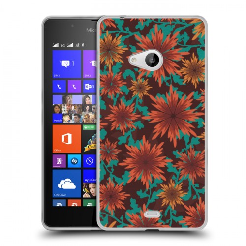 Дизайнерский пластиковый чехол для Microsoft Lumia 540 Цветочные паттерны