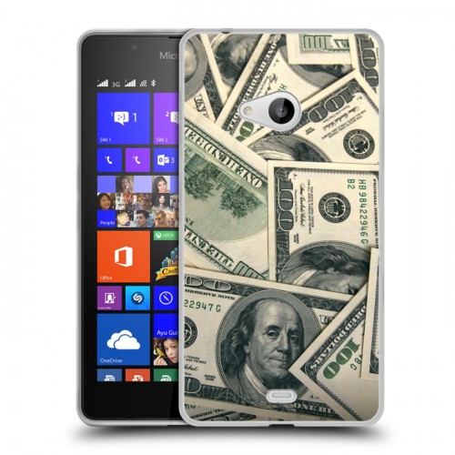 Дизайнерский пластиковый чехол для Microsoft Lumia 540 Текстуры денег