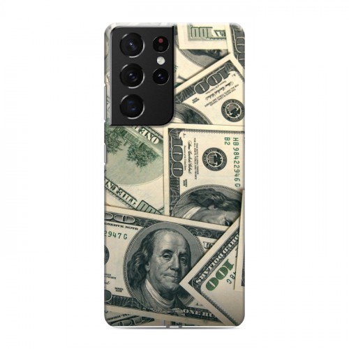 Дизайнерский пластиковый чехол для Samsung Galaxy S21 Ultra Текстуры денег