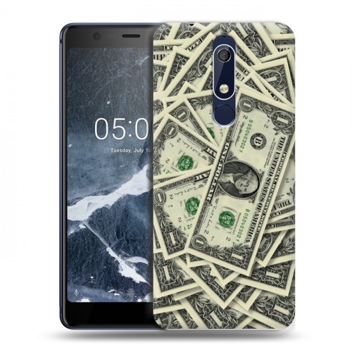 Дизайнерский пластиковый чехол для Nokia 5.1 Текстуры денег