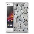 Дизайнерский пластиковый чехол для Sony Xperia L Текстура камня