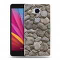 Дизайнерский силиконовый чехол для Huawei Honor 5X Текстура камня